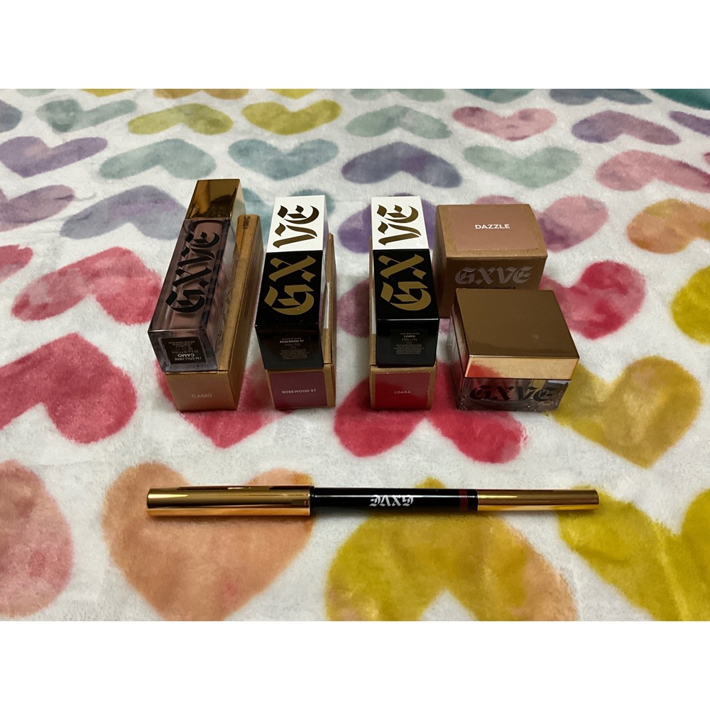GXVE‎ Beauty Set: Dazzle Shadow Camo Loaka Rosewood Lipstick Liner